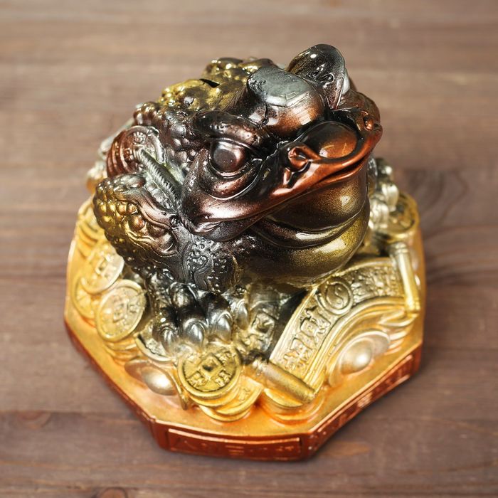 Копилка "Денежная жаба" средняя, подставка