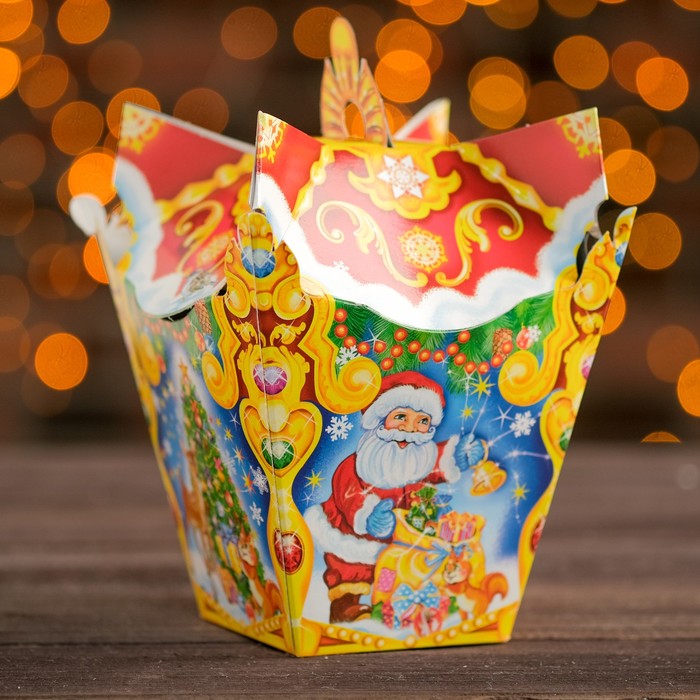 Подарочная коробка "Фонарик резной желтый" сборная, 13 х 13 х 13,5 см