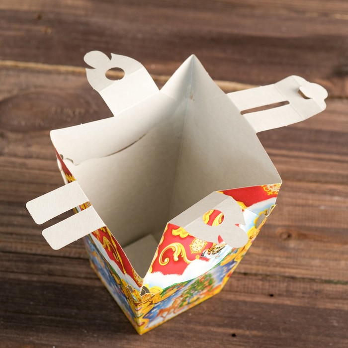 Подарочная коробка "Фонарик резной желтый" сборная, 13 х 13 х 13,5 см