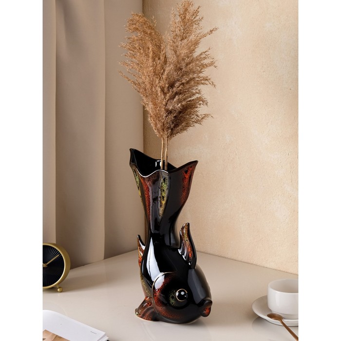 Ваза "Золотая рыбка" чёрная