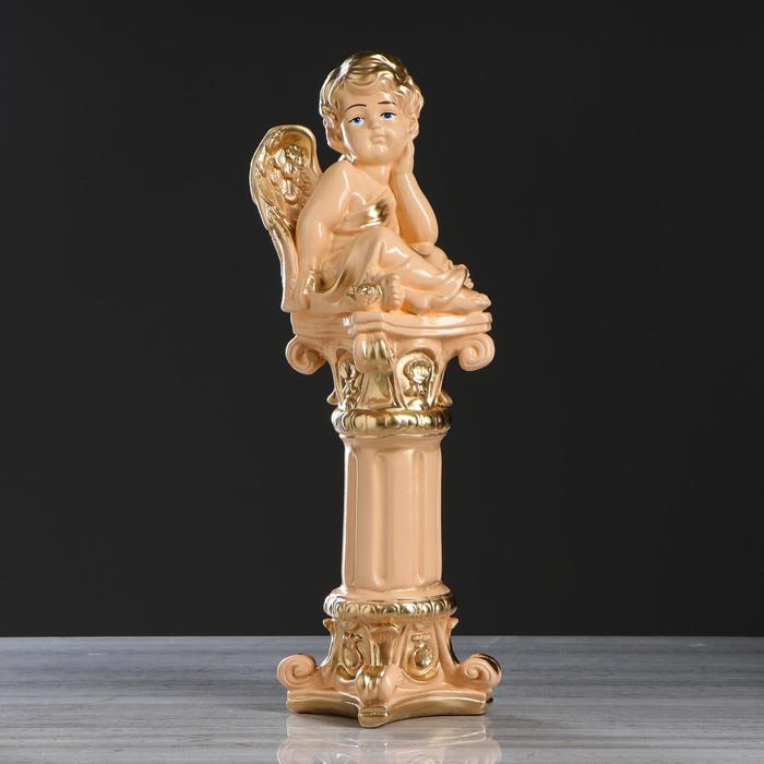 Ангелочки и эльфы  Сима-Ленд Статуэтка Ангел на колонне, бежевая, 52 см