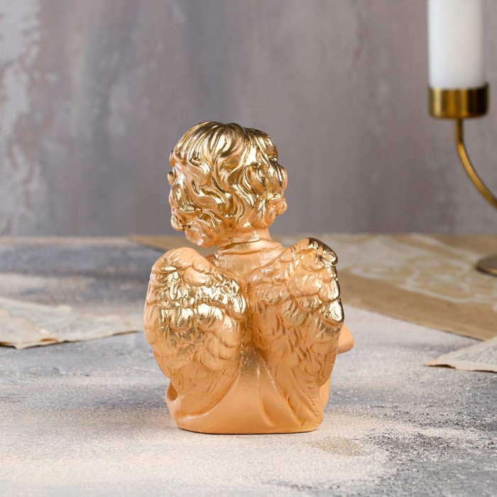 Статуэтка "Ангел с книгой" средняя, бежевая