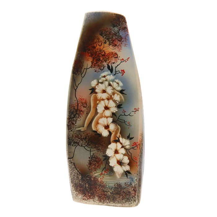 Ваза напольная "Скала" девушка в цветах