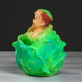 

Копилка "Малыш в капусте", глянец, зелёный цвет, 17 см