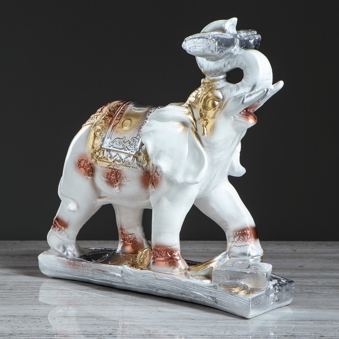 Сувенир "Слон с деньгами" большой, белый
