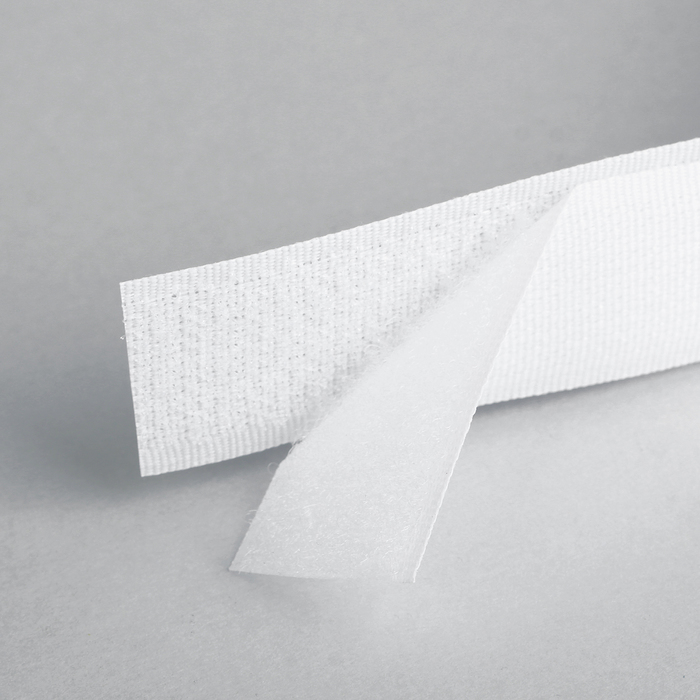 Лента-липучка, ширина 25мм, 0,25м, набор 5 шт, цвет белый