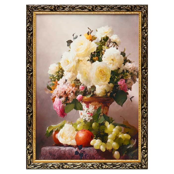 Картина "Натюрморт: пионы" рама микс