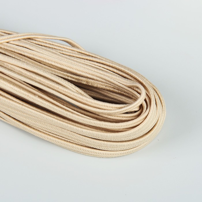 Тесьма отделочная "Сутаж", ширина 2,5мм, длина 20±1м, цвет светло-бежевый