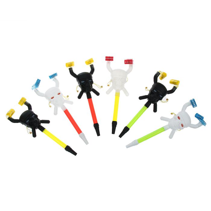 Карнавальный язычок "Череп" с бубенчиками, цвета МИКС