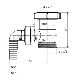Отвод стиральной машины "АНИ" M110, 1 1/2" х 1 1/2" от Сима-ленд