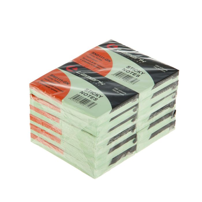 Блок с липким краем 51×76мм, 100 листов Lamark, зелёный