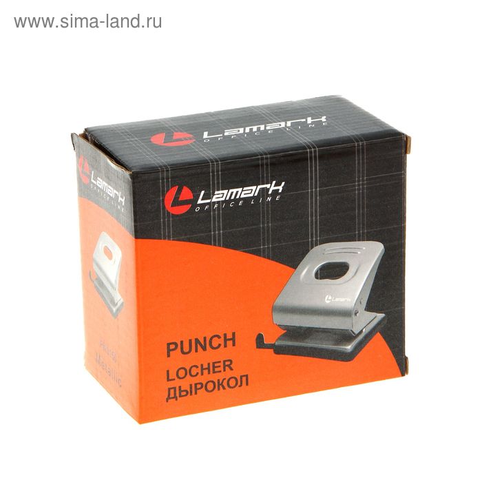 

Дырокол с линейкой 30 листов, Lamark Mettallic, синий
