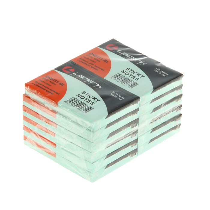 Блок с липким краем 51×76мм, 100 листов Lamark, голубой