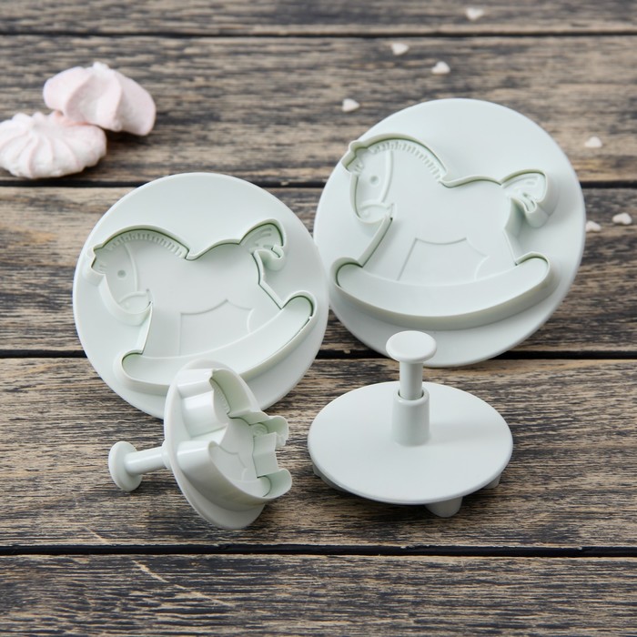 Набор плунжеров кондитерских "Пони", 4 шт: 8х8х6 см, 6х6х6 см, 5х5х5 см