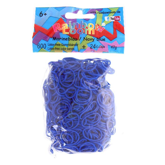 Резиночки для плетения синие, набор 600 шт., крепления, 24 шт.