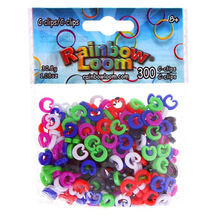 Клипсы для резиночек разноцветные, 300 шт.
