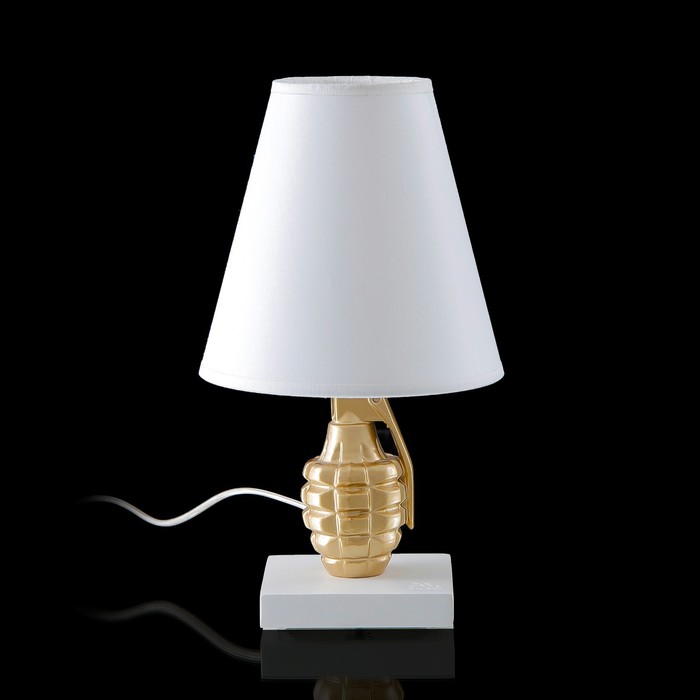 Лампа настольная Граната бело-золотистая, 22 × 30 × 22 см