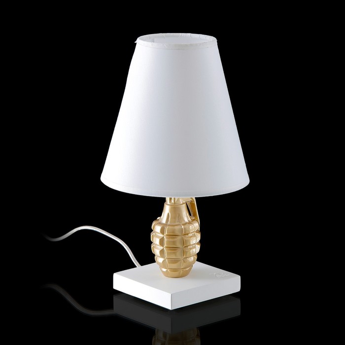 фото Лампа настольная "граната" бело-золотистая, 22 × 30 × 22 см antartidee