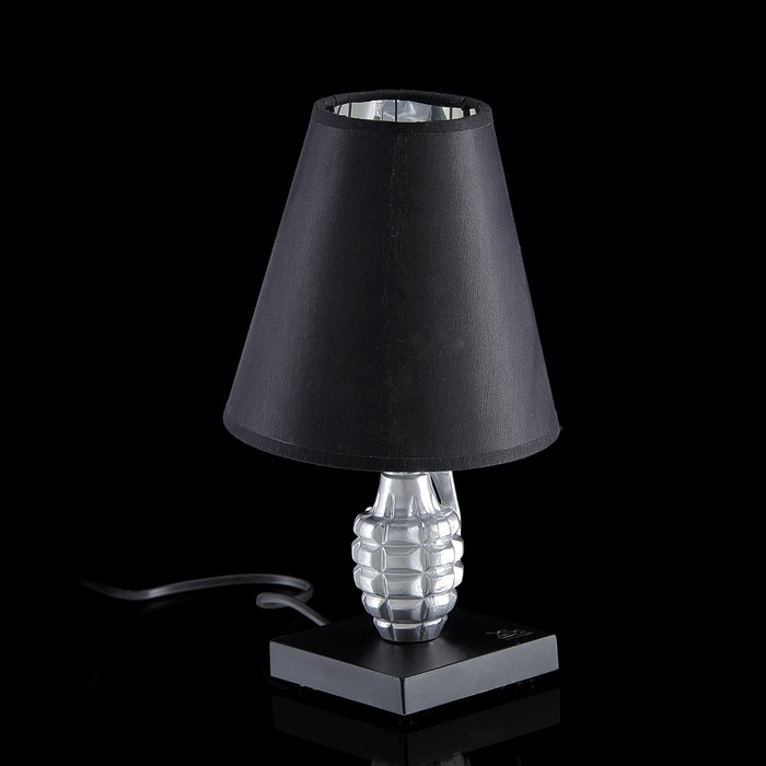 фото Лампа настольная "граната" черно-серебристая, 30 × 22 × 22 см antartidee
