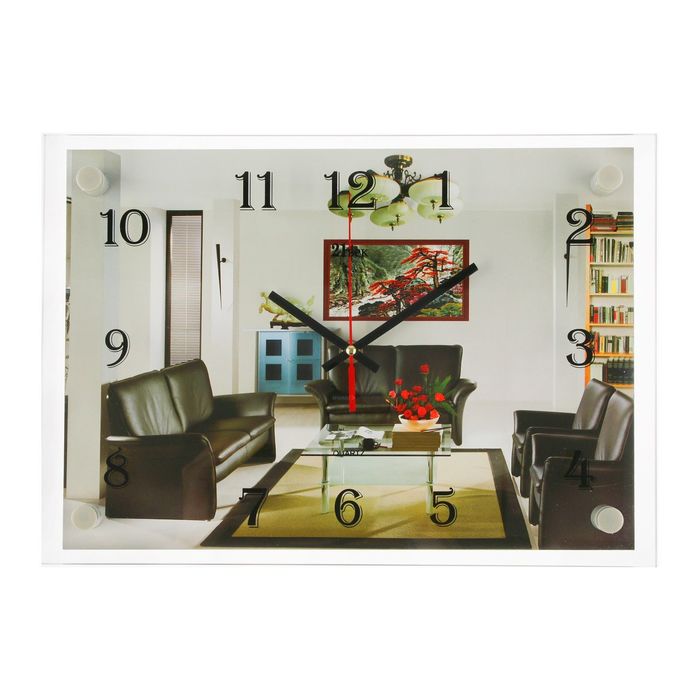 Часы настенные прямоугольные "Интерьер", 25х35 см микс