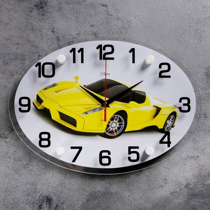 Часы настенные овальные "Суперкар", 24х34 см  микс