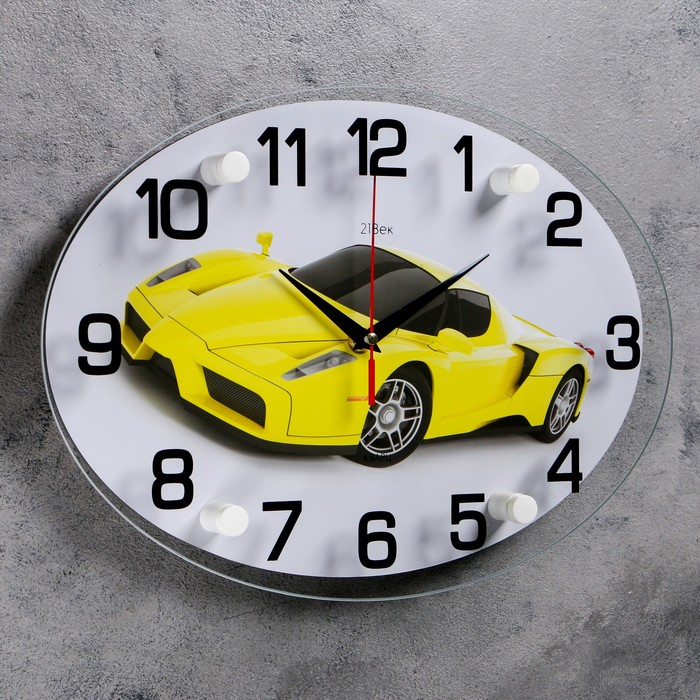 Часы настенные овальные "Суперкар", 24х34 см микс