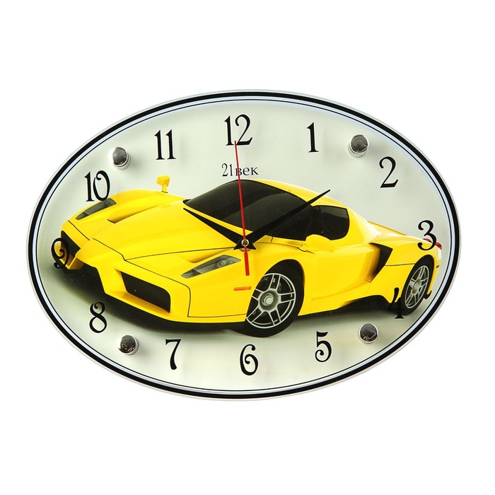 Часы настенные овальные "Суперкар", 24х34 см микс