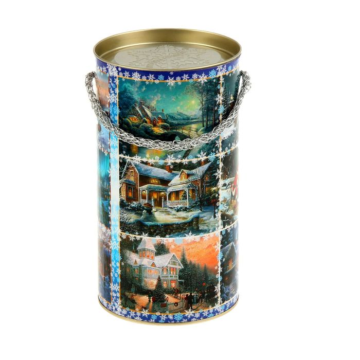 Подарочная коробка, тубус "Новогодние миниатюры" 12х22 см