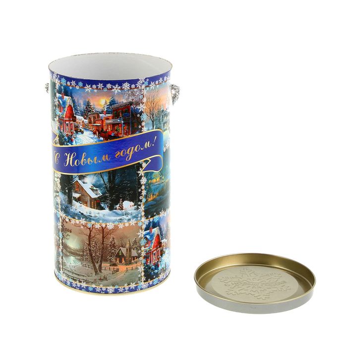 Подарочная коробка, тубус "Новогодние миниатюры" 12х22 см