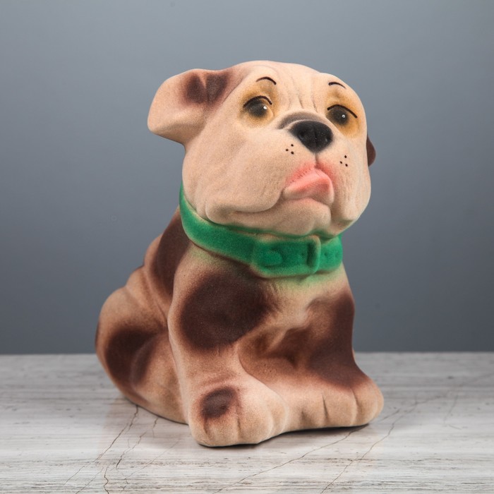 Копилка "Щенок Булька" флок, белая