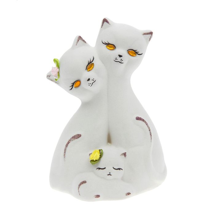 Копилка "Семейка" флок, белая