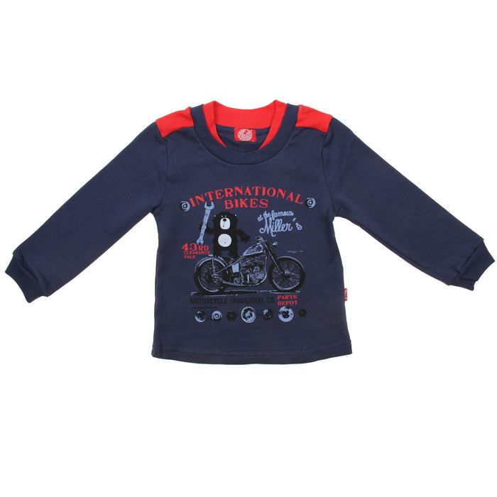 Джемпер "Маленький байкер", рост 110 см (56), цвет синий ПДД140067