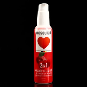 Гель-смазка Masculan массажная с дозатором, с ароматом и вкусом вишни, 2 в 1, 130 мл