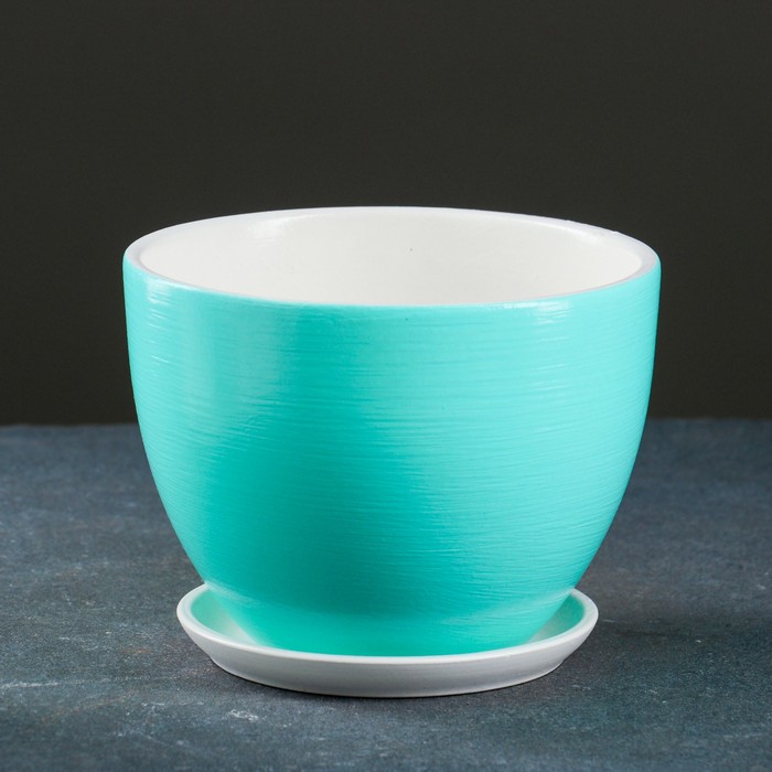 Кашпо "Драже" бирюзовое 1,1 л