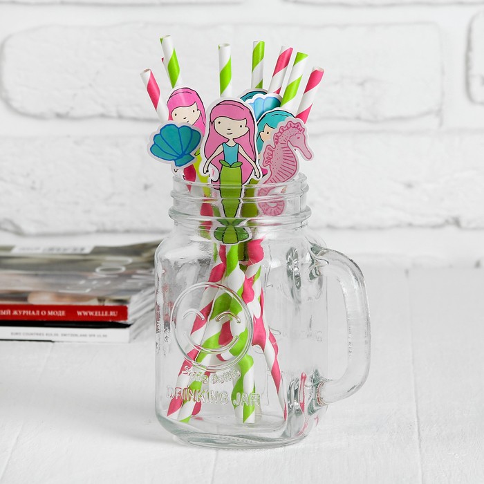 Трубочка для коктейля "Водный мир" (набор 8 шт)