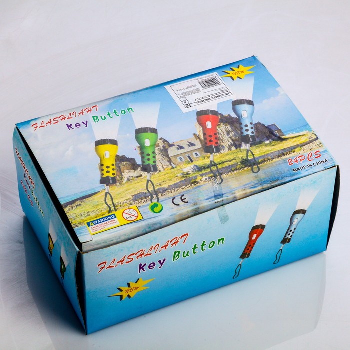 Фонарик ручной, вставки-цветочки, 1 диод, микс