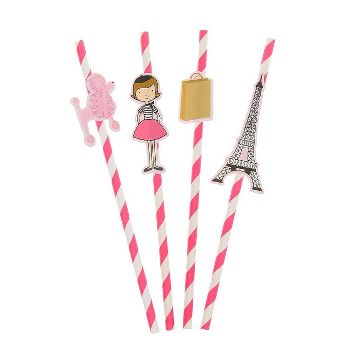 Трубочка для коктейля "Париж-Париж" (набор 8 шт)