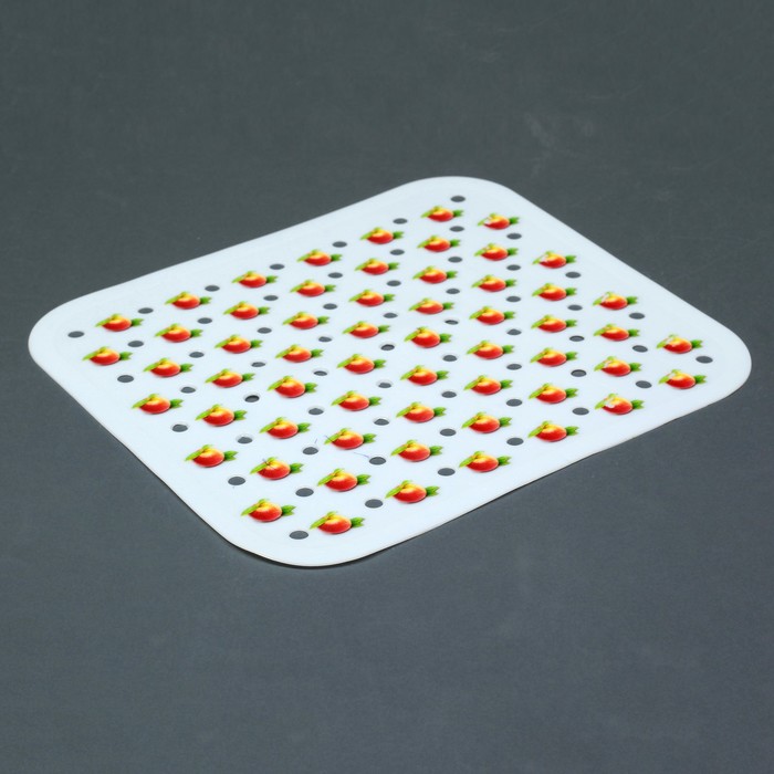 Коврик в раковину 30х26 см "Фрукты-ягоды", цвет МИКС