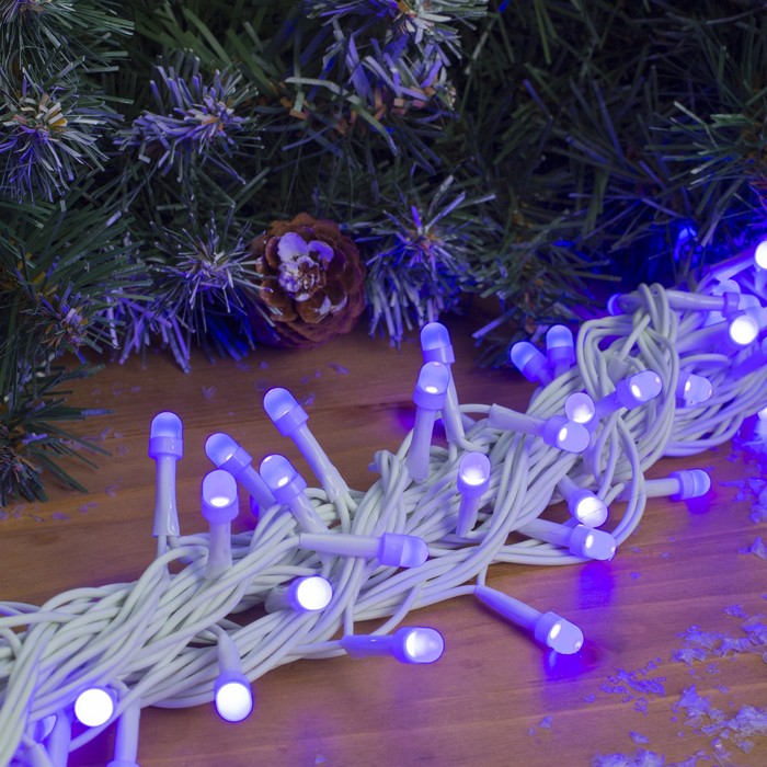 Гирлянда "Метраж" улич.-комн. Д: 20 м, Н.Б., большой LED-200-220V, контр. 8 р. ФИОЛЕТ