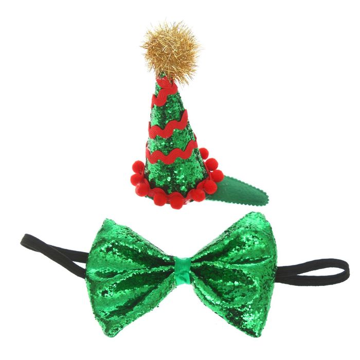 Карнавальный набор "Ёлочка", 2 предмета: зажим, бабочка, цвета МИКС