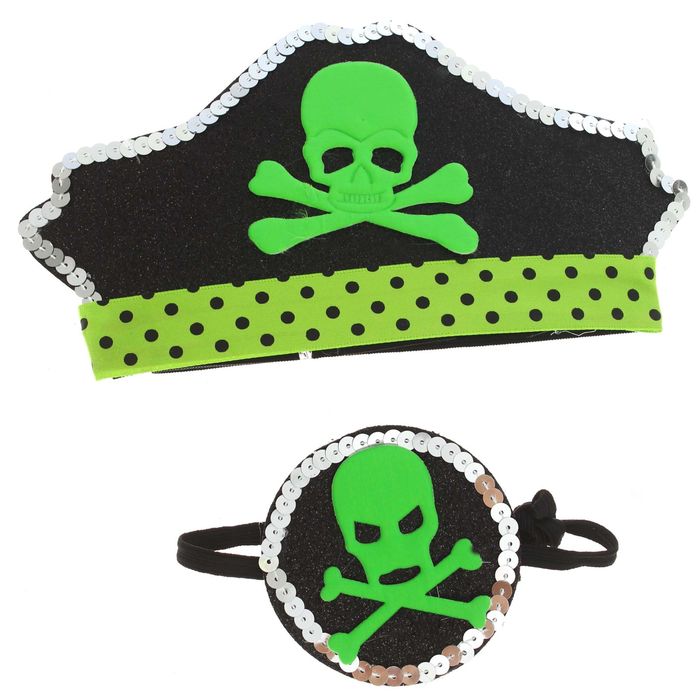 Карнавальный набор "Пират" 2 предмета: шляпка наглазник, цвета МИКС