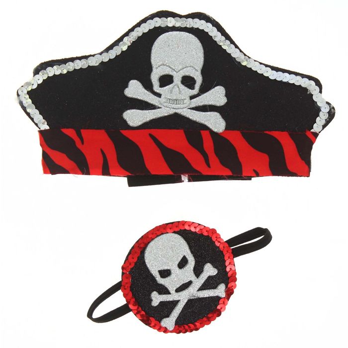 Карнавальный набор "Пират" 2 предмета: шляпка, наглазник
