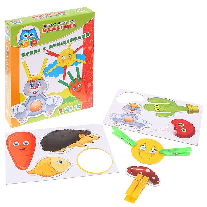 Игра с прищепками "Зайка"