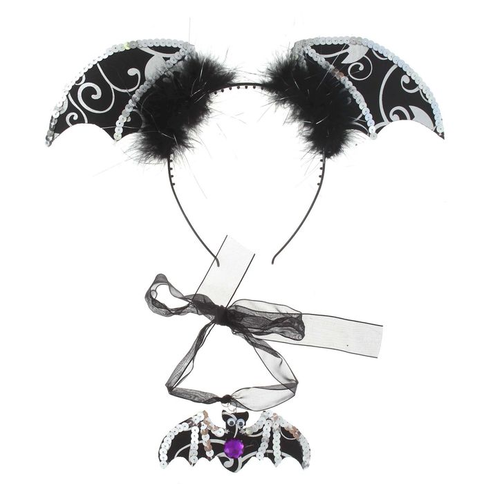 Карнавальный набор "Летучая мышь" 2 предмета: ободок повязка, цвета МИКС