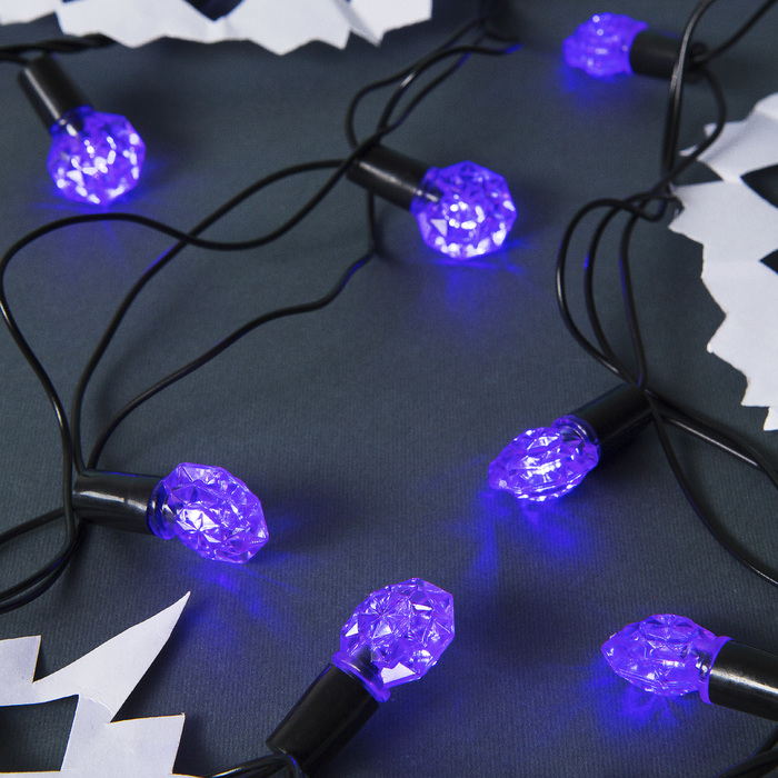 Гирлянда "Метраж" улич. с насад. "Грани" 5 м, Н.Т. LED-40-220V, фиксинг, ФИОЛЕТ