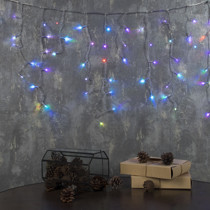 Гирлянда "Бахрома" Ш:1,2 м, В:0,6 м, Н.С. LED-60-220V, моргает, МУЛЬТИ(RGB)