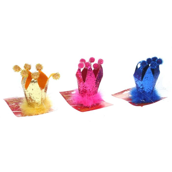 Карнавальный зажим "Корона", цвета МИКС
