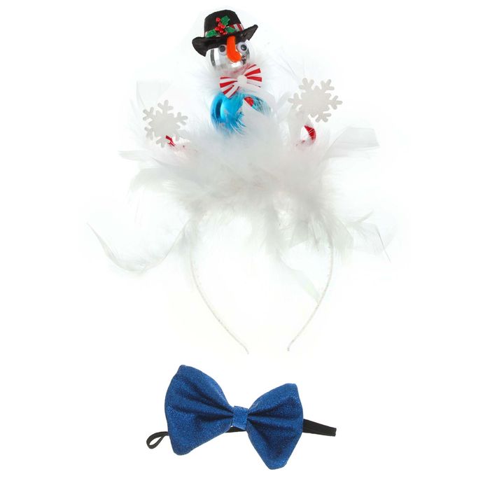 Карнавальный набор "Снеговик", 2 предмета: ободок, бабочка
