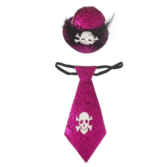 Карнавальный набор "Череп" 2 предмета: шляпка, галстук, цвета МИКС