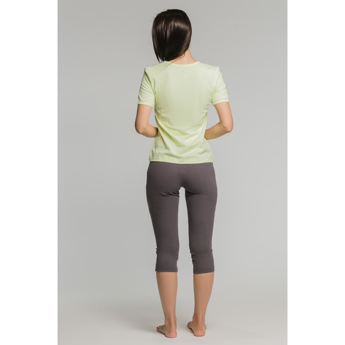 Комплект женский (футболка, бриджи) М-170-09 салат/серый, р-р 44